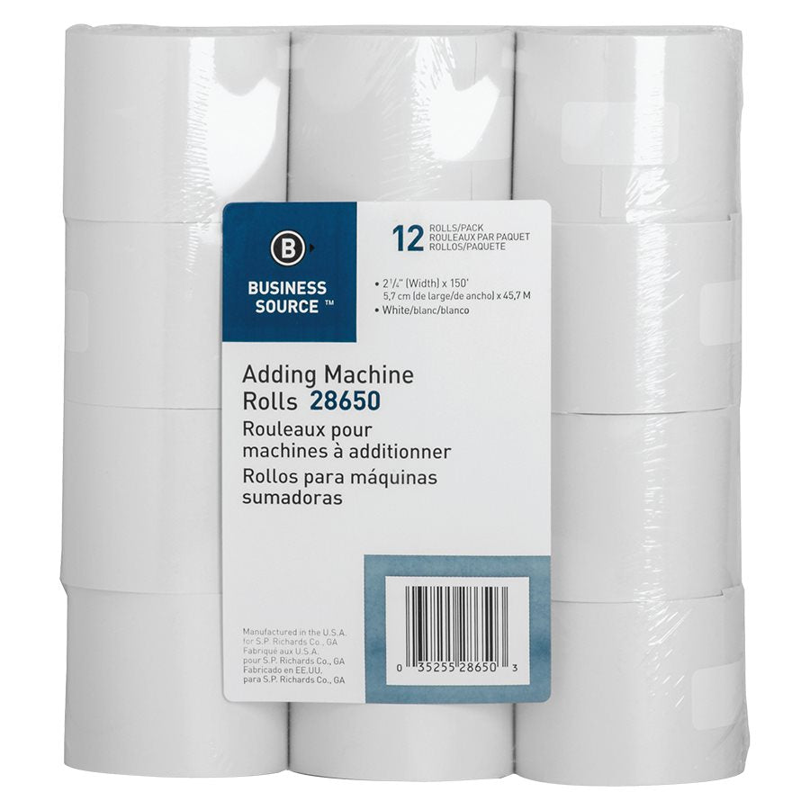 Calculator and Cash Register Paper Roll 2.25 in x 150 ft