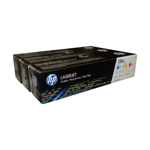 HP 126A CYM Tri-Pack LJ Toner Cartridge