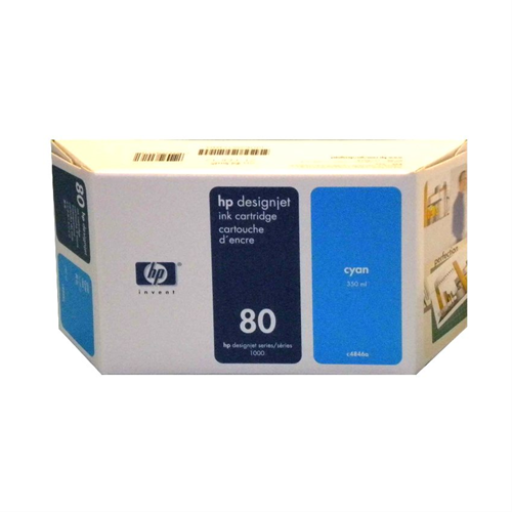 HP 80 Cyan Ink Cartridge, 350ml, WW