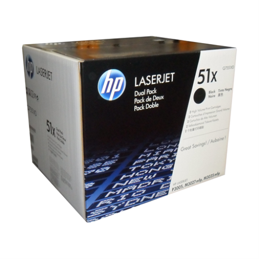 Q7551XD HP #51X DUAL PACK HIGH YIELD FOR LASERJET P3005/M303