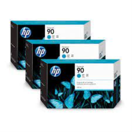 90 3-pack 400-ml Cyan DesignJet Ink Cartridges