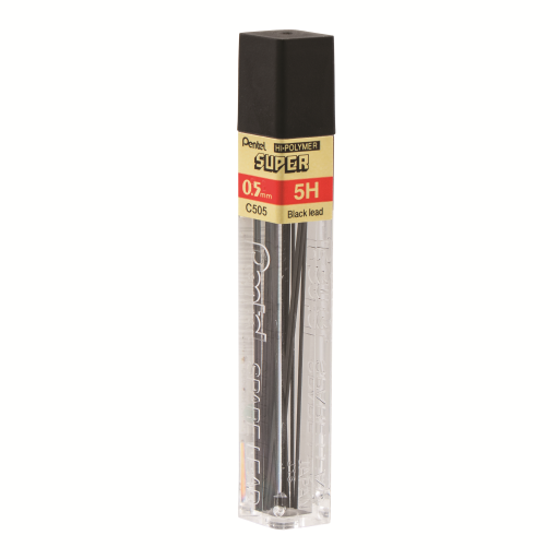 Hi-Polymer Super Lead Refill (0.5mm), 5H, 12 Leads per Tube