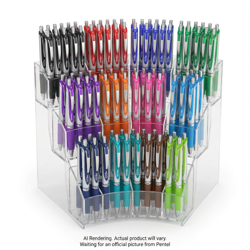 EnerGel Retractable Gel Roller (0.7mm), 12 Colour, Open Stock Display, 144PCS