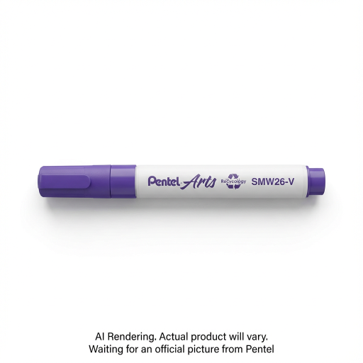Pentel Arts Wet Erase Chalk Marker, Small Chisel Tip, Violet Ink