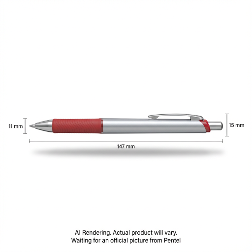 EnerGel Retractable Gel Roller, (1.0mm) Metal Tip, Red Ink