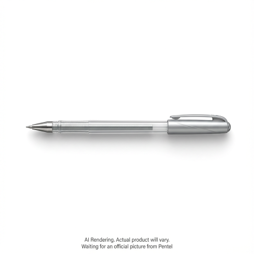 Pentel Arts Slicci Metallic (0.8mm) Needle Tip Med Gel Pen Silver Metallic Ink