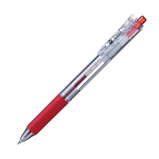 V Feel Retractable Ballpoint Pen, (0.7mm), Red Ink