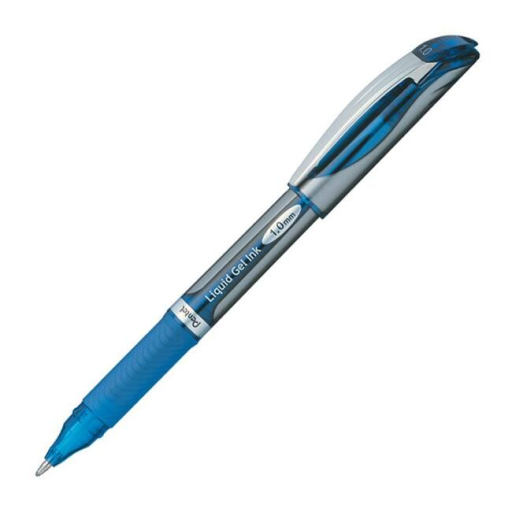 EnerGel Retractable Gel Roller, (1.0mm) Metal Tip, Blue Ink