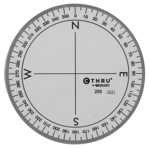 3.5? ? 360? Circular Protractor with Solid Centre / Rapporteur d'angle de 360 degres de 3,5 po