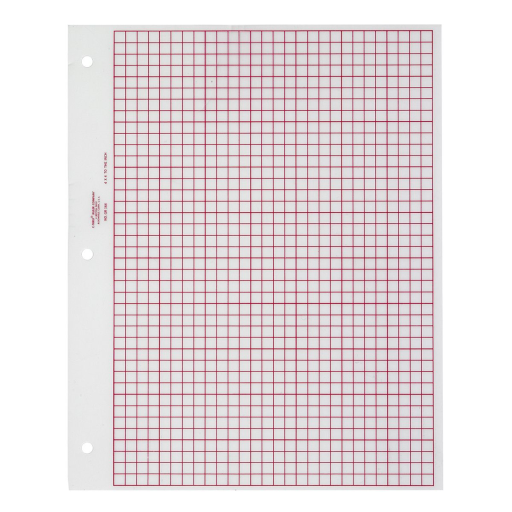 4ths Graph Chart ? Matte Red / Papier graphique r?utilisable ? 1/4 de po - rouge