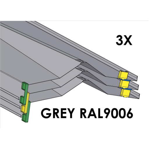 (CUSMA form attached) Rakabot Titan 3x shelves of 47 inches wide coated GREY RAL9006
