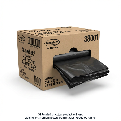 Contractor Bags 35" x 50" - 50's Heavy Duty Black - 25 Bags