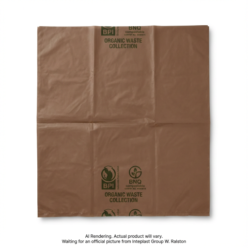 Compostable Bags 29" X 30" Rehrig 40 litre Liner/Bac Vert Brown - 10 Bags