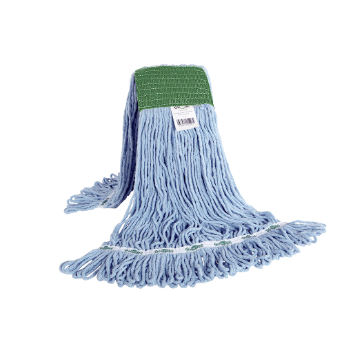 Syn-Pro? Synthetic Looped End Wet Mop Wide Band Blue 16oz Bagged
