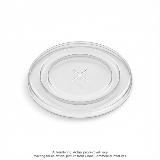 Clear PET Flat Lids with Hole for Clear PET Cold Cups fits 12oz-20oz, sleeve of 50