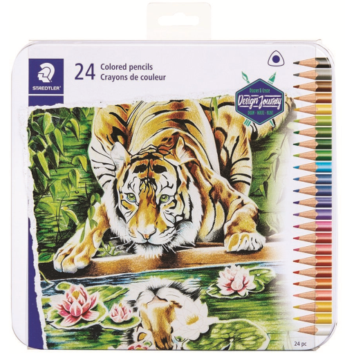 Permanent Color pencil, 3mm, metal tin, 24pk
