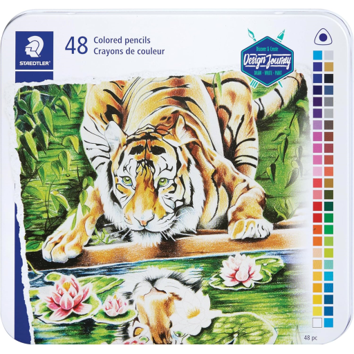Permanent Color pencil, 3mm, metal tin, 48pk