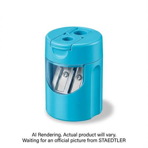 Double-hole metal screw-tip Lumograph sharpener w canister BK