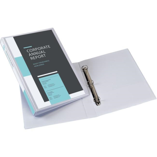 Avery View 1" Durable View White Legal Binder, Round Ring, 175 sheet capacity