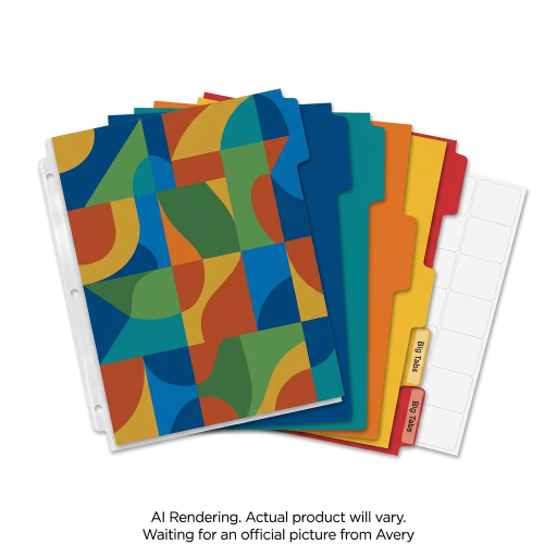 Avery Laser/Inkjet Big TabTM Reversible Dividers 5 Tab, 1 Set, Instinct Pattern