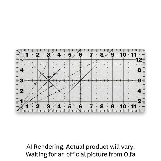 OLFA QR-6x12 6" x 12" Frosted Acrylic Ruler