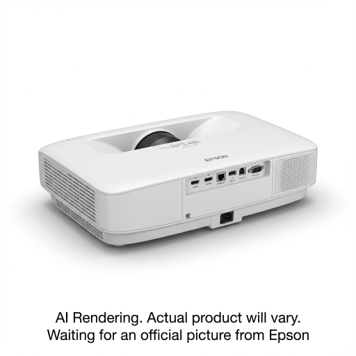 EPSON PowerLite 810E Ultra Short-throw Laser Projector, Wifi Miracast, 5000 Lumens, 1080p with 4KE, White