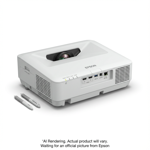 EPSON BrightLink 770Fi Interactive Ultra Short-throw Laser Projector, Wifi Miracast, 4100 Lumens, 1080p, White
