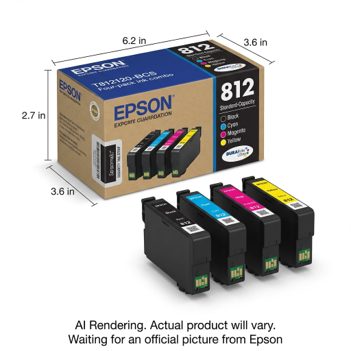 EPSON T812 Standard Capacity Combo (CMYK) Pack Ink Cartridge with Sensormatic