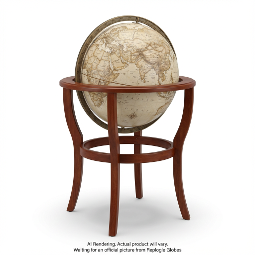 Queen Anne 16"/40.5 Cm Diameter Antique Ocean Floor Globe (Fran?ais) - Ships in 2 boxes