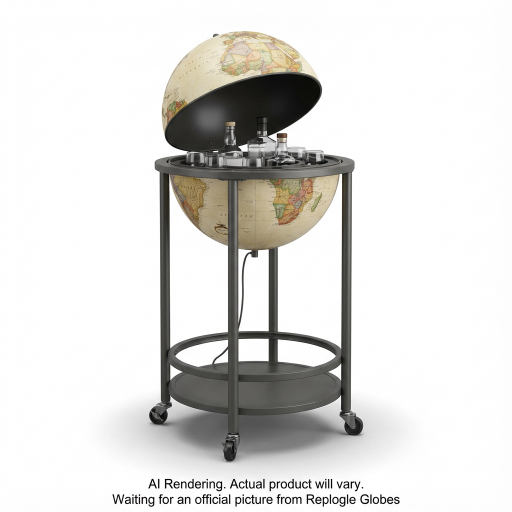 EMPIRE BAR GLOBE Illuminated Antique - EN