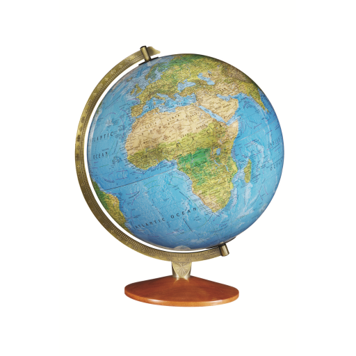 Odessa 12"/30Cm Diameter Blue Ocean Illuminated Desk Globe (English)