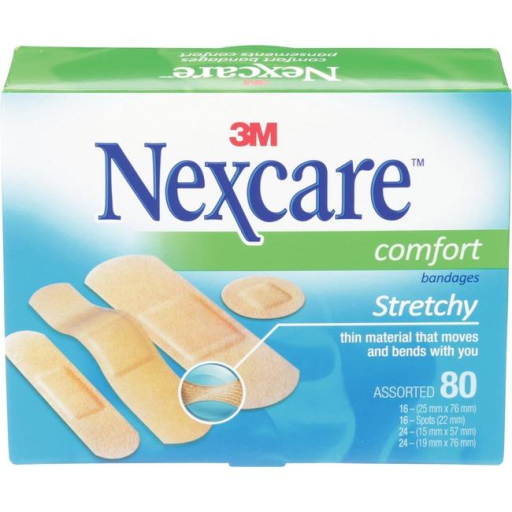 Nexcare? Ultra Stretch Bandages CS203-CA, Assorted Sizes, 80/Pack