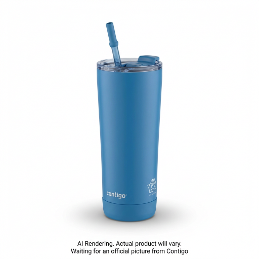 Contigo x Ally Love Streeterville 2.0 Stainless Steel Tumbler with Straw, 24 oz (709 mL), Stellar Jay