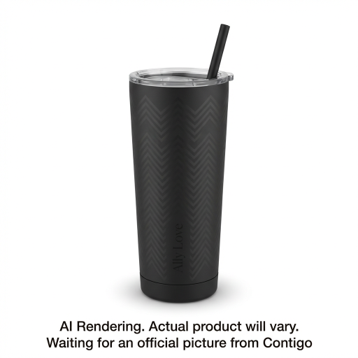 Contigo x Ally Love Streeterville 2.0 Stainless Steel Tumbler with Straw, 24 oz (709 mL), Licorice