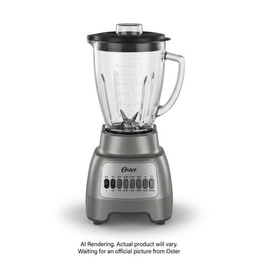 Oster Pulverizing Power Blender with High Speed Motor and 6-Cup (1.4-L) Boroclass Jar