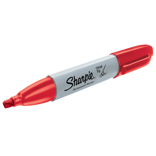 Sharpie Permanent Marker, Chisel Tip, Red, 1 Unit