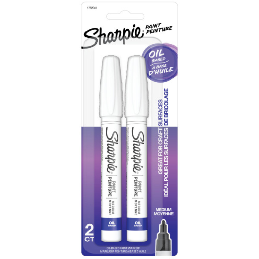 Sharpie Oil-Based Paint Markers, Medium Point, White, 2 Count