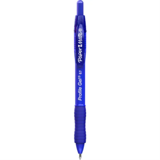 Paper Mate Gel Pen, Profile Retractable Pen, Medium Point (0.7 mm), Blue, 1 Unit