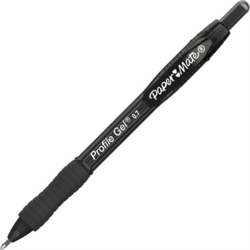Paper Mate Gel Pen, Profile Retractable Pen, Medium Point (0.7 mm), Black, 1 Unit