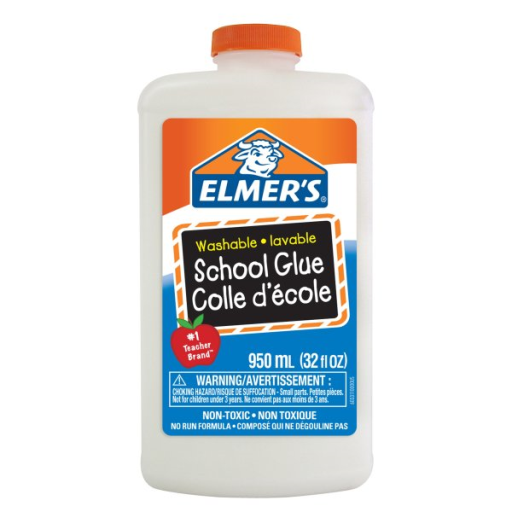 Elmer's Washable School Glue, White, Great for Making Slime, 950 mL