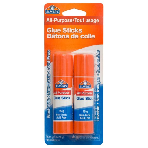 Elmer's All-Purpose Glue Sticks, Washable, Non-Toxic, 15 g, 2 Count