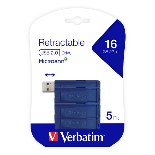 Verbatim 16GB USB Flash Drive 5pk Blue