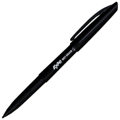 EXPO Wet Erase Marker, Semi-Permanent Markers, Black, Ultra Fine Tip, 1 Unit
