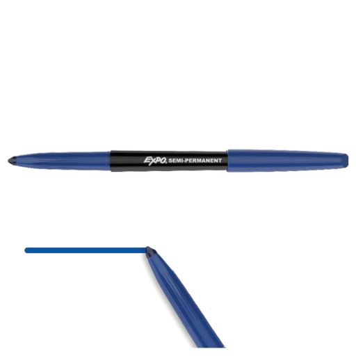 EXPO Wet Erase Marker, Semi-Permanent Markers, Blue, Fine Tip, 1 Unit