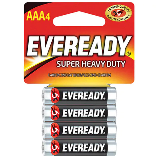 AAA Eveready Super Heavy Duty Batteries (4 Card)