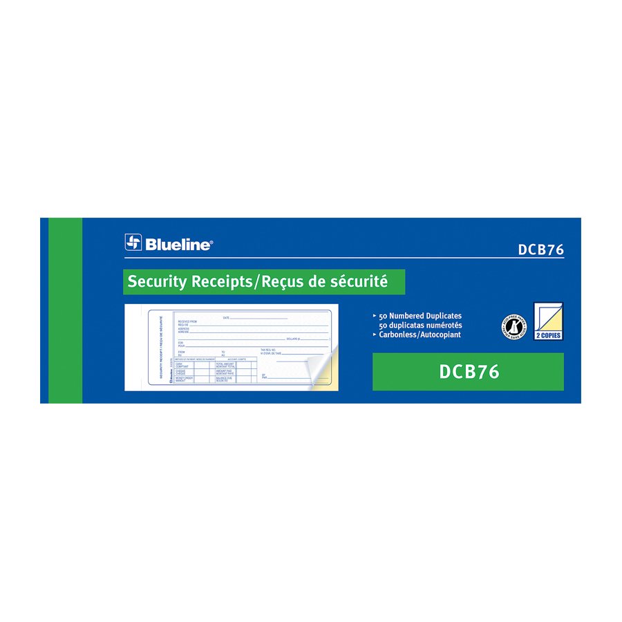 Security Receipts (Bilingual) DCB79 / DCB76
