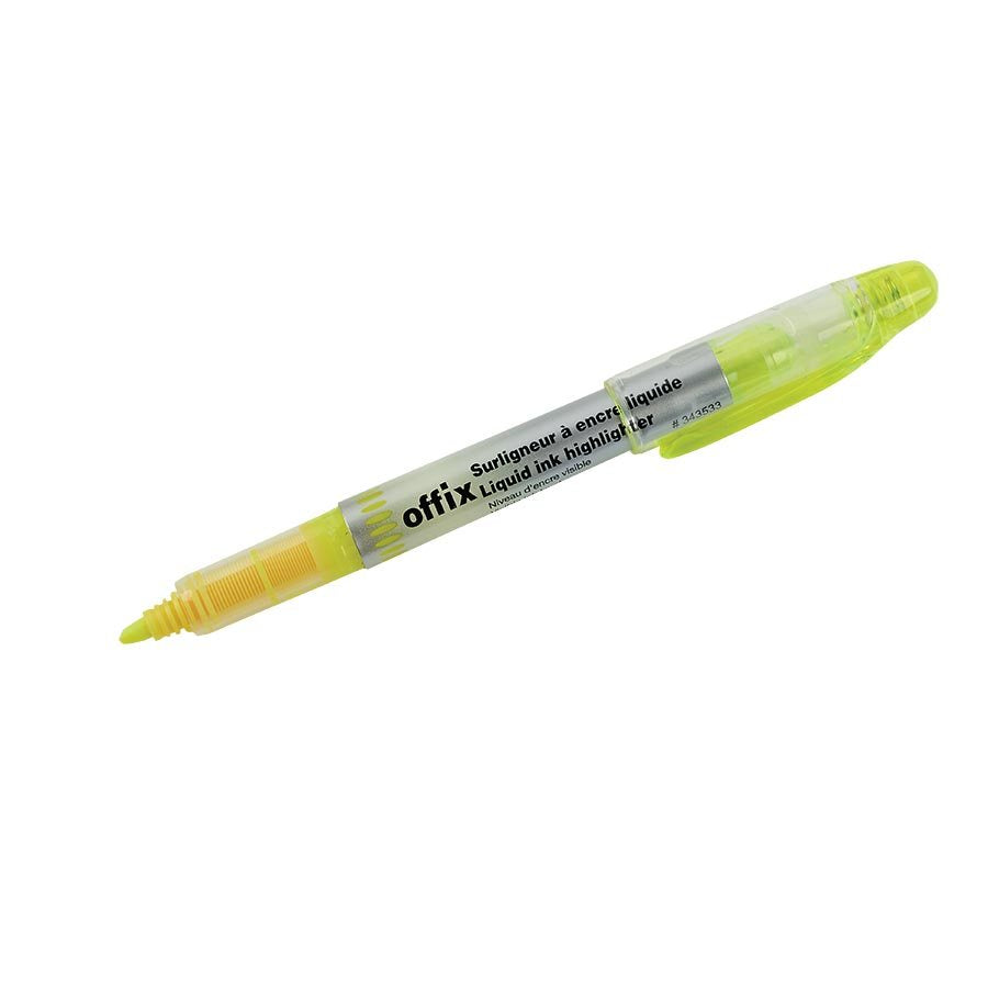 Offix® Highlighter Liquid ink. Fine chisel point