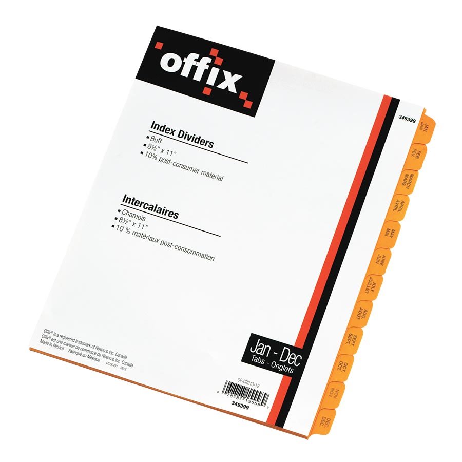 Offix® Buff Index Dividers