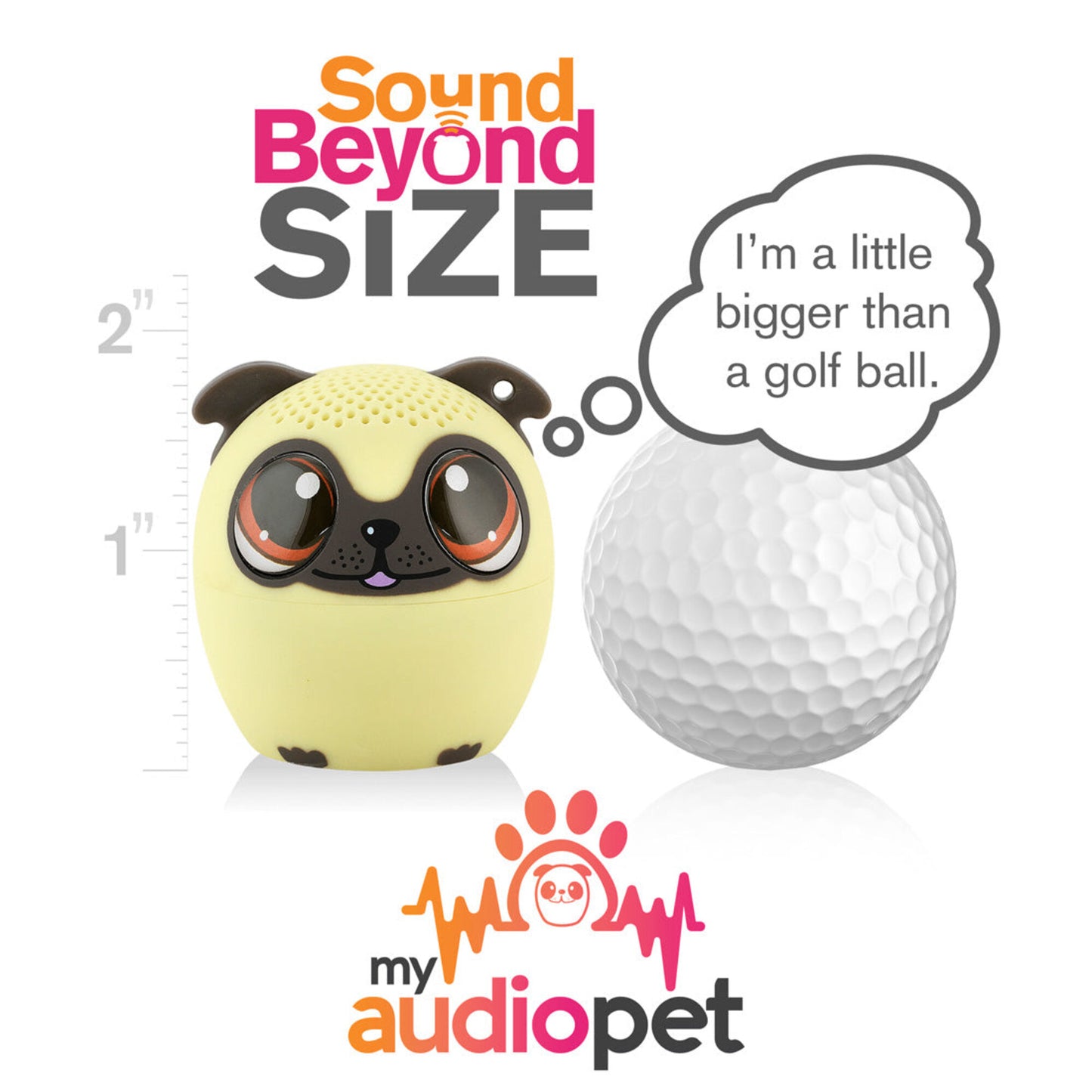My Audio Pet Bluetooth Speaker Pup- Power Pup Tws & Lanyard Included 3 Watts Built In Mic Selfie Remote