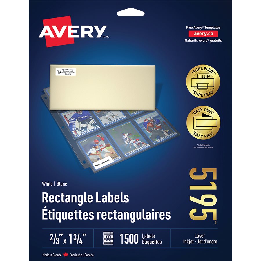 Easy Peel® White Rectangle Labels